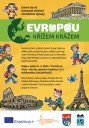 Plakát zvoucí na interaktivní výstavu Evropou křížem krážem