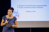Na 9. česko-německém setkání mládeže v Poličce 2016 reprezentovala Německý spokový kruh mládeže jeho předsedkyně Lisi Maier (foto Eva Kořínková)