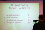 Jeden z tzv. slajdů, promítaných během prezentace na tiskové konferenci Ligy proti rakovině Praha (foto Jiří Majer)
